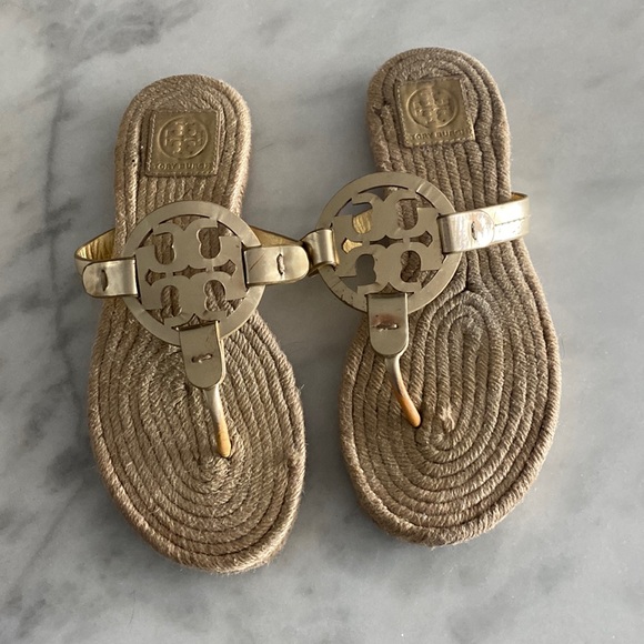 Tory Burch Shoes - Tory Burch espadrille gold Miller sandal